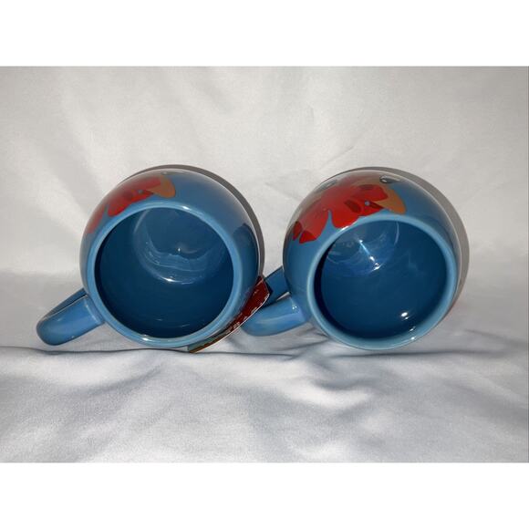 NWT BIOWORLD RUDOLPH RED NOSED REINDEER CHRISTMAS BLUE 16 Oz MUG CUP SET/2 - Picture 6 of 7